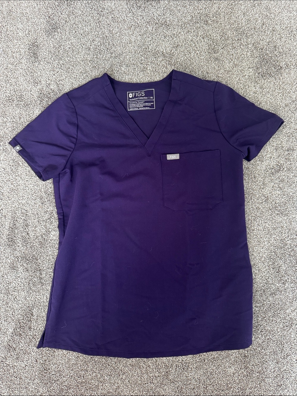 Figs Catarina Purple Jam Scrub top size: XS